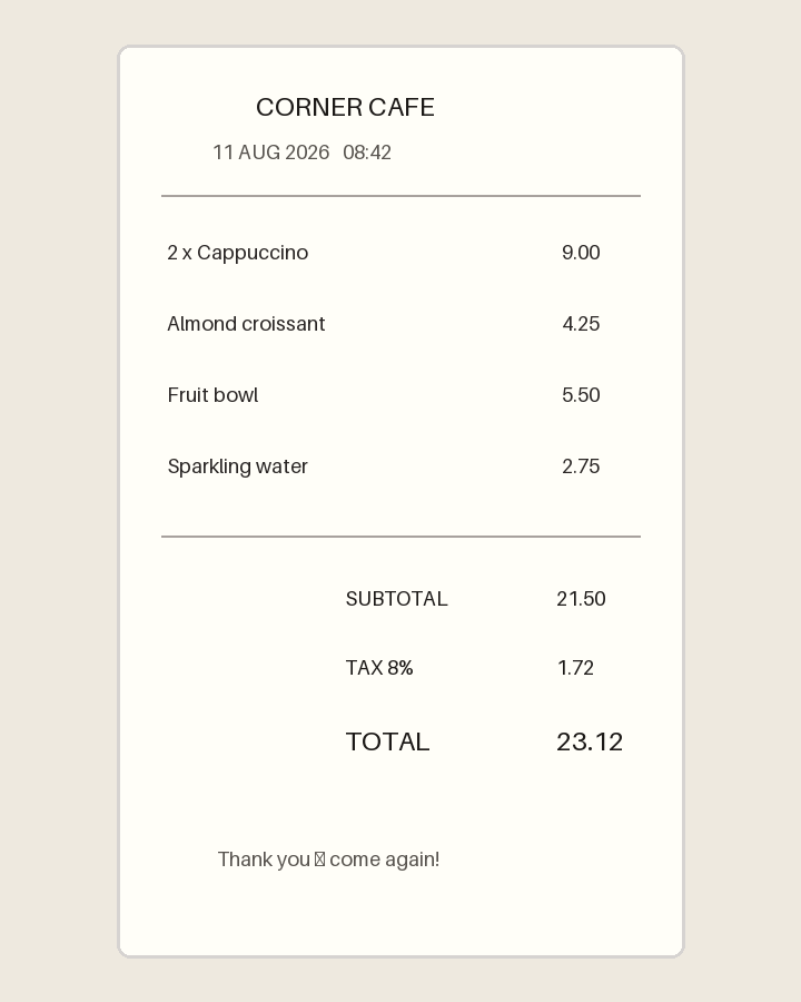 Audit a receipt